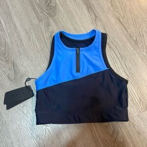 Kith Grey & Black Single-Shoulder Sports Bra